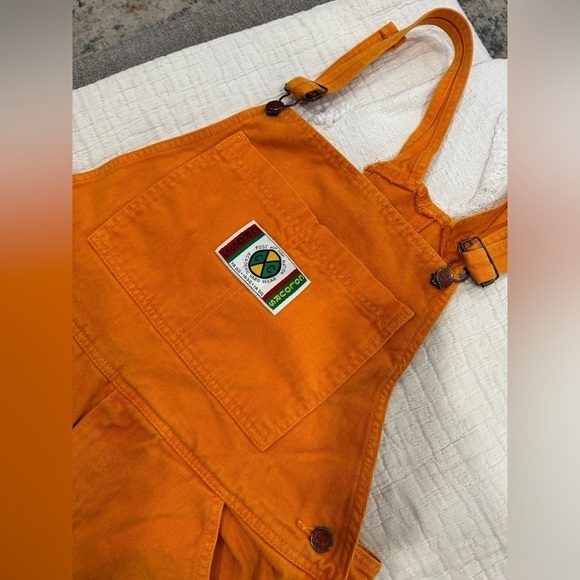 Vintage Cross Colours Post Hip Hop Nation Orange Overalls - Picture 6 of 9